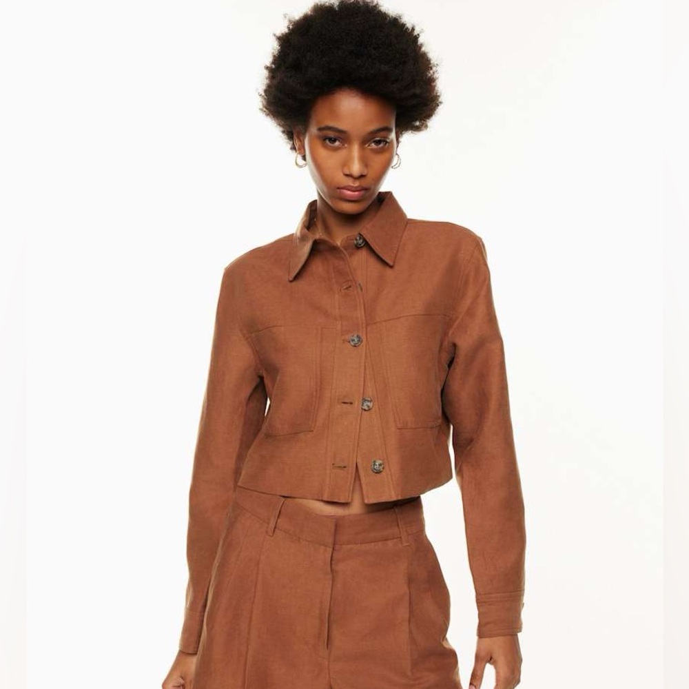 aritzia wilfred little cropped jacket